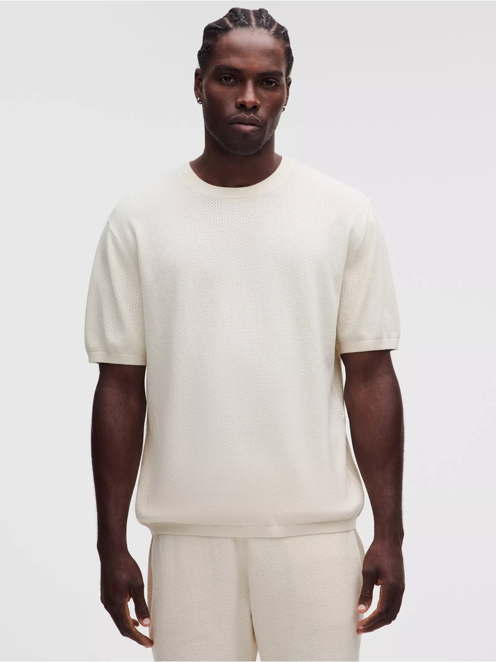 lululemon Men’s XL Cotton-Blend Knit T-Shirt in Cream